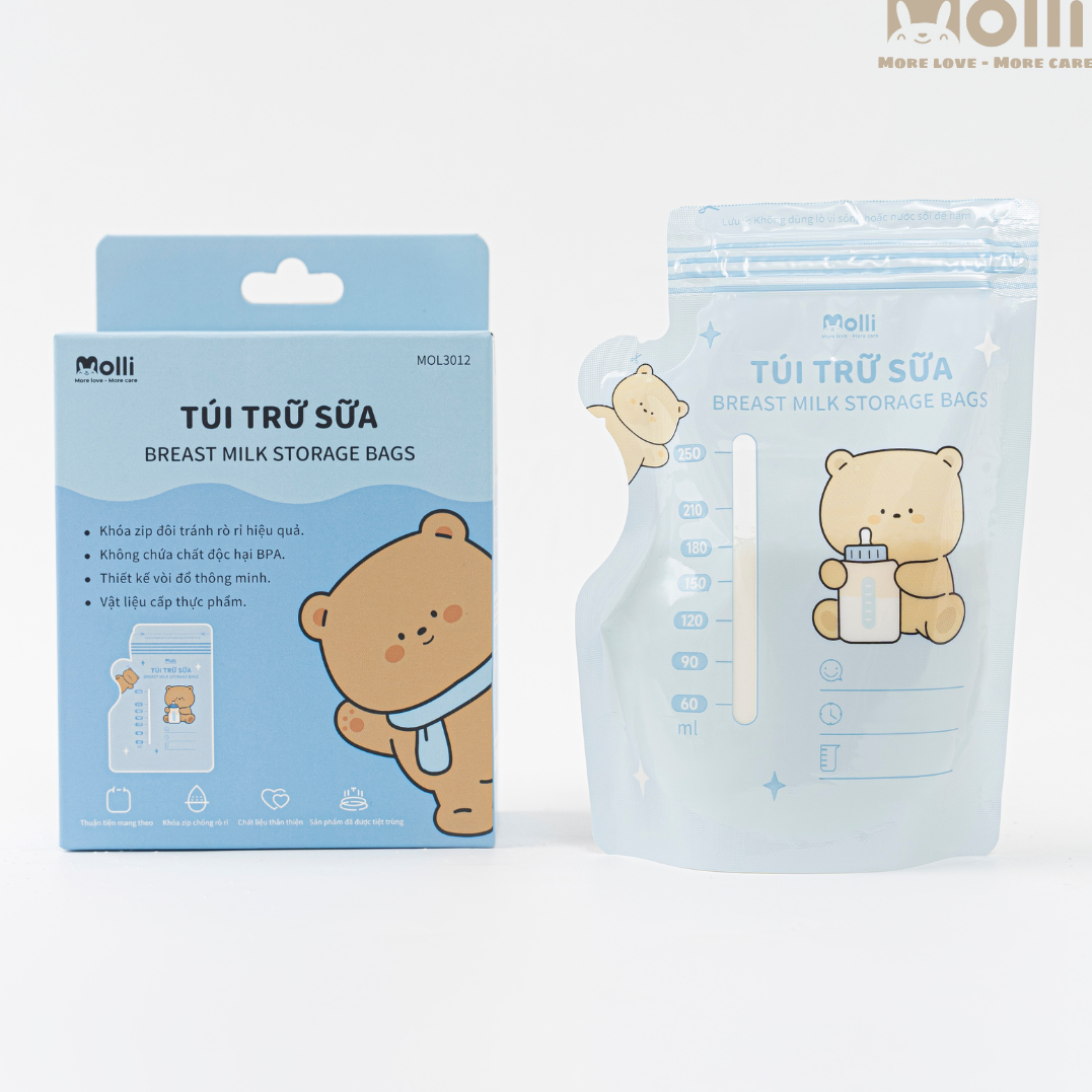 Túi trữ sữa Molli 250ml (30 Chiếc/Hộp)