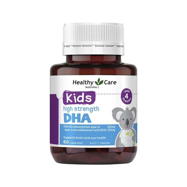 DHA Healthy Care Kids High Strength DHA 60 viên cho trẻ từ 4 tháng tuổi của Úc