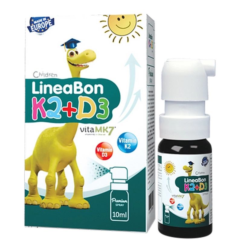 LineaBon D3 K2 dạng xịt - tăng chiều cao, chống còi xương cho bé (Chai 10ml)