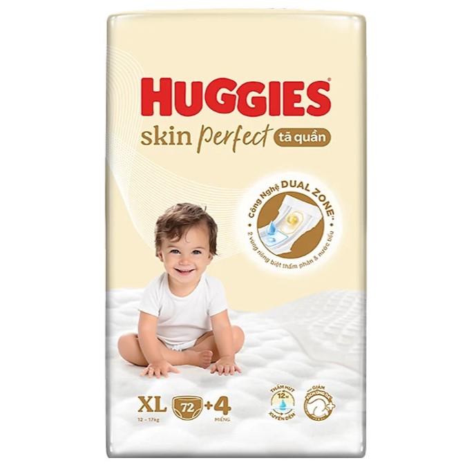  Bỉm - Tã quần Huggies Skin Perfect size XL72+4 miếng