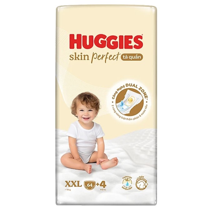 Bỉm - Tã quần Huggies Skin Perfect size XXL64+4 miếng