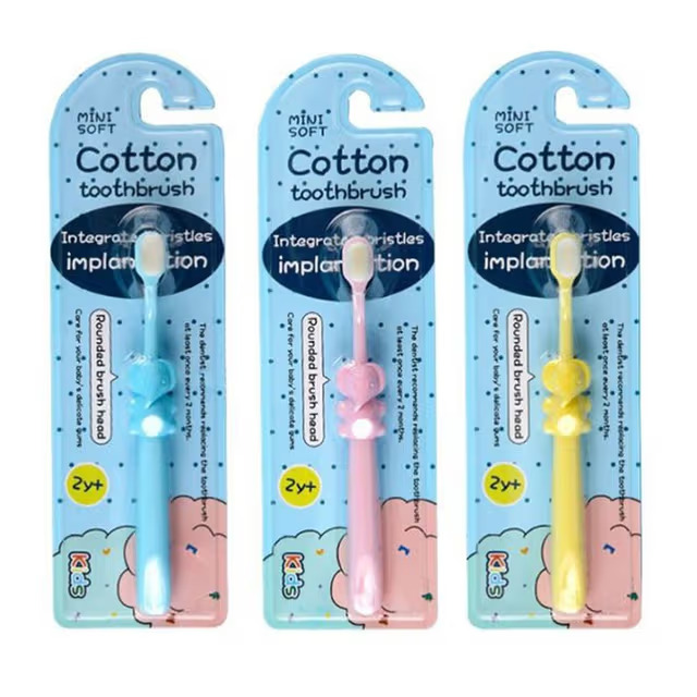 Bàn chải đánh răng siêu mềm Cotton dành cho bé trên 2 tuổi