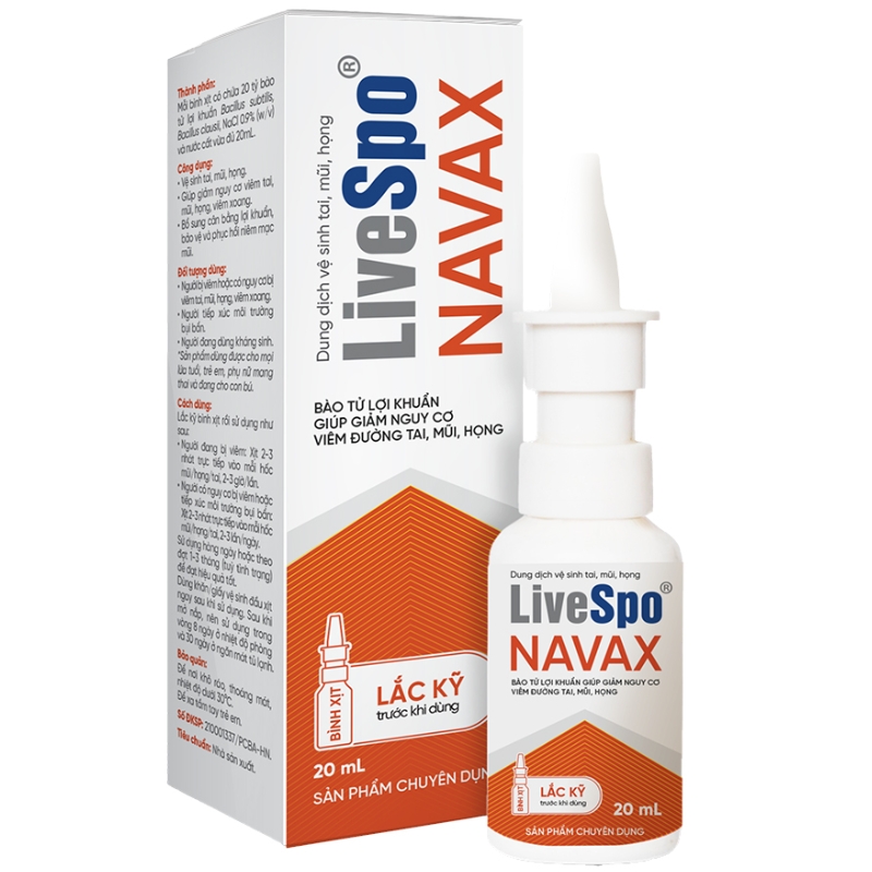 Dung dịch vệ sinh tai mũi họng LiveSpo Navax 20ml