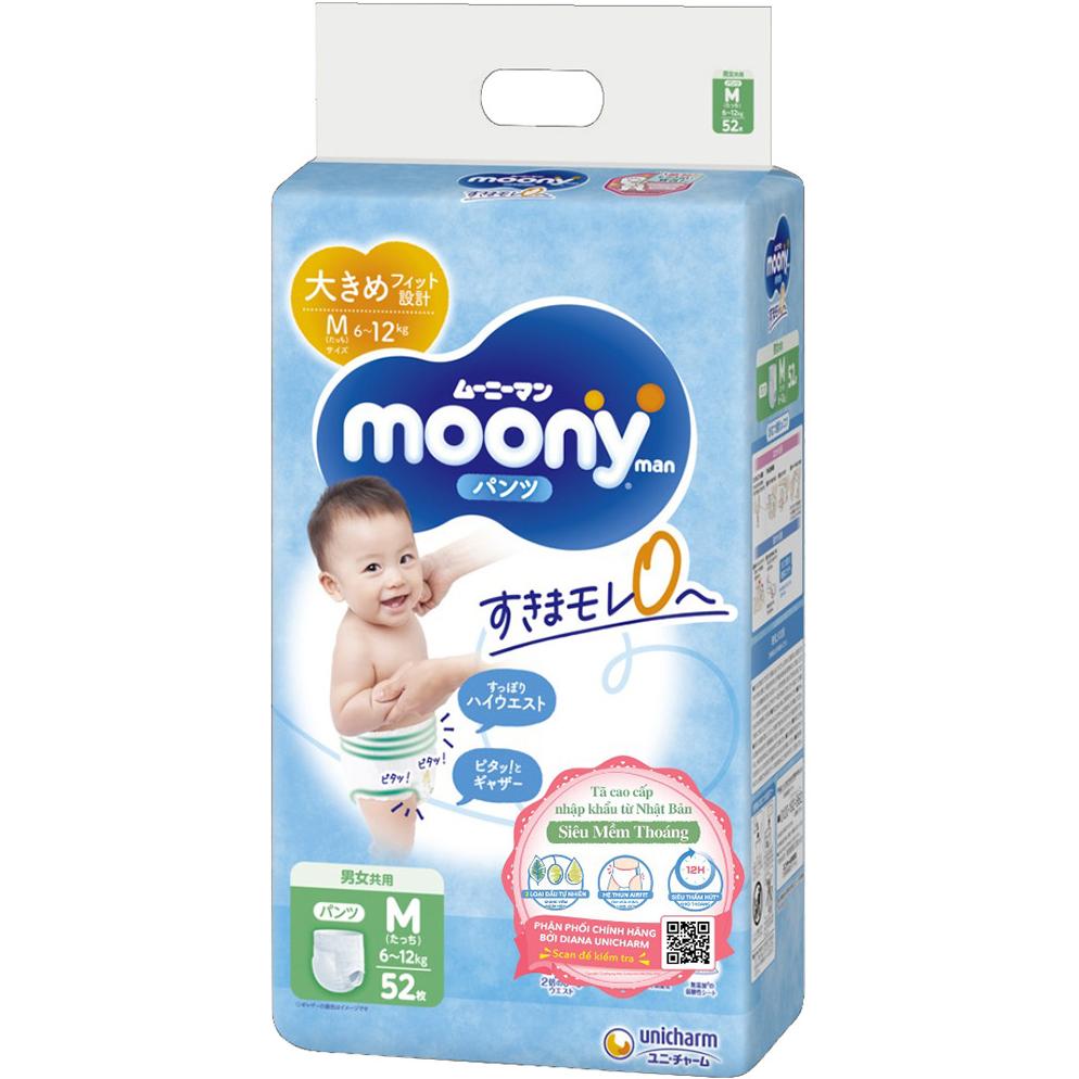 Bỉm - Tã quần Moony man size M52 miếng (6-12kg)