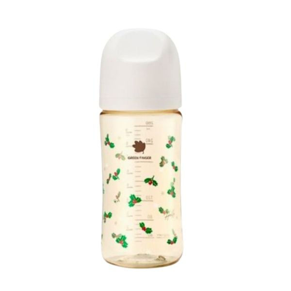 Bình Sữa Bebe Grow Green Finger 280ml Holly Nhựa PPSU Cao Cấp