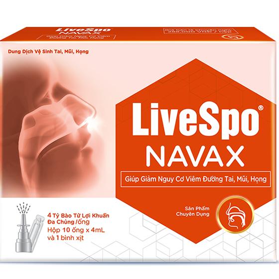 Dung dịch vệ sinh tai mũi họng Livespo Navax (10 ống x 4ml + 1 bình xịt)