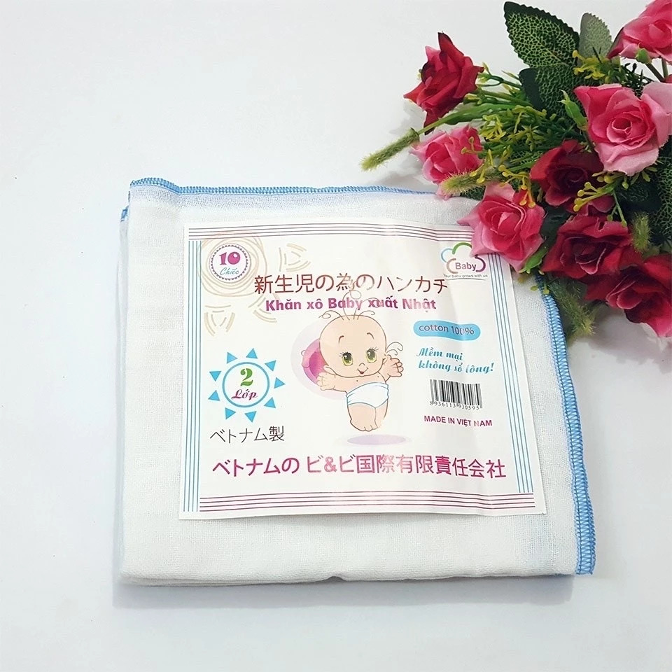 Set 10 Khăn Sữa Trắng Xuất Nhật Siêu Thấm 3 lớp