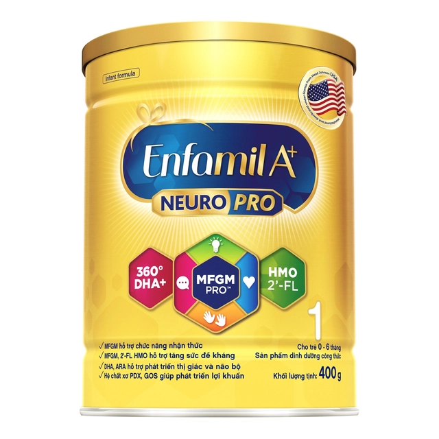 Sữa Enfamil A+ NeuroPro Số 1 (400g) cho bé từ 0-6 tháng tuổi