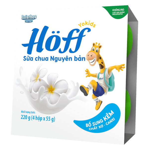 Sữa chua có đường Hoff - vị nguyên bản (Lốc 4 hủ)