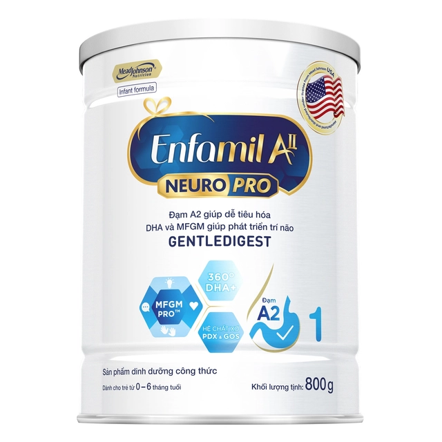 Sữa Enfamil A2 Neuropro 1 800g dành cho trẻ từ 0-6 tháng