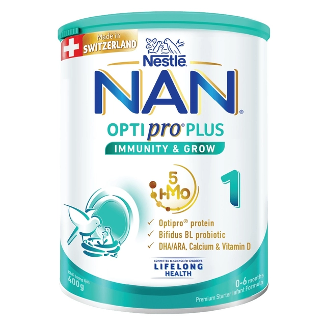 Sữa Nan Optipro Plus số 1 5HMO 400g cho bé 0-6 tháng tuổi
