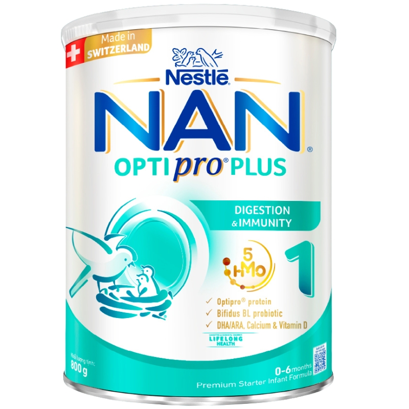 Sữa Nan Optipro Plus số 1 5-HMO 800g (0 - 6 tháng)