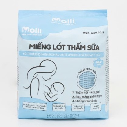 Miếng Lót Thấm Sữa Molli 50 chiếc/Túi